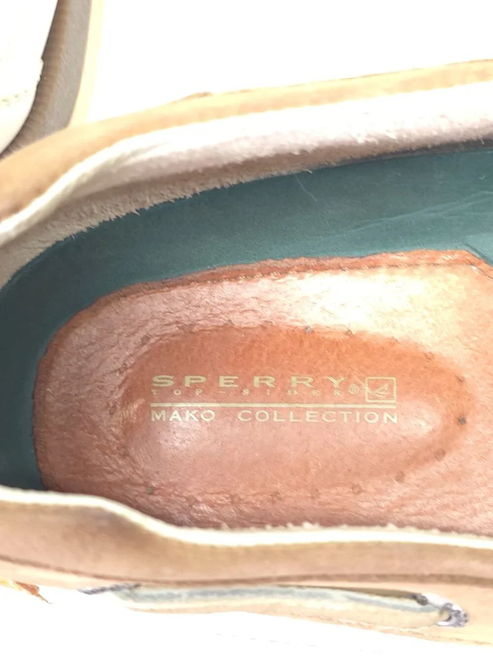 Sperry Top-Sider Mako Collection Boat Shoes Men's 10 Leather White Tan